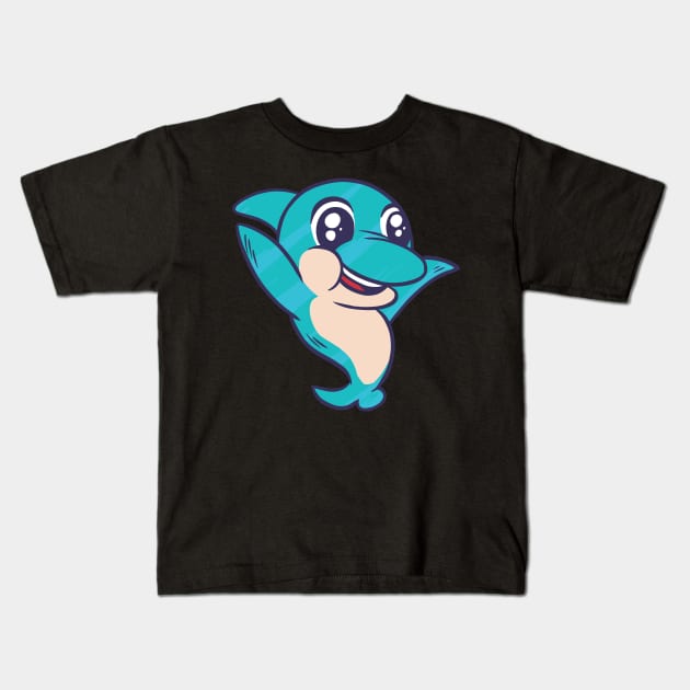 Fontaine Exclusives Cute Dolphin #156 Kids T-Shirt by Fontaine Exclusives